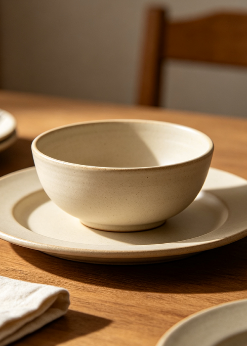 Everyday Round Ceramic Dining Bowl Plate Set