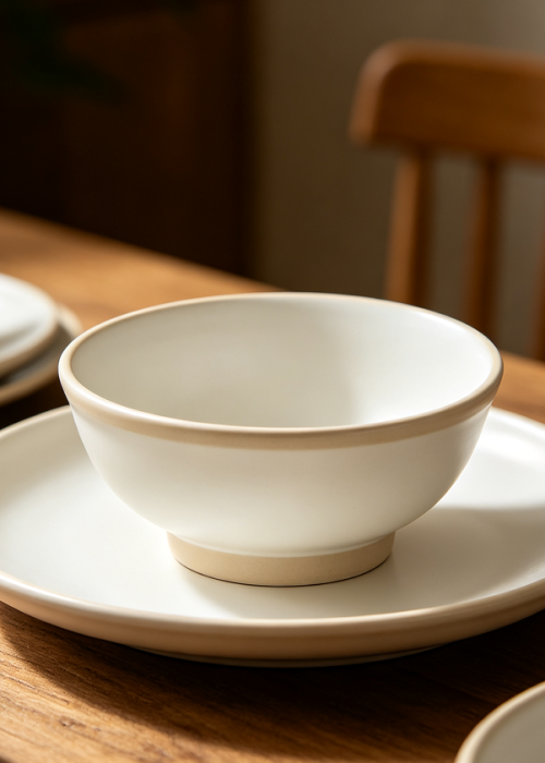 Durable Everyday Ceramic Bowl Plate Meal Set